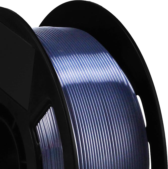 1.75mm Silk Pearlescent Shiny Black PLA Filament, 1kg 2.2lbs 3D Printing Material, Widely Support for FDM 3D Printer, Pack with Extra Filament Sample by BBLIFE
