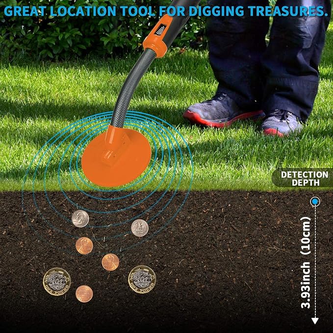 Fully Waterproof Handheld Metal Detector LCD Display Detection Signal Three Detect Modes for Different Environment 35m Waterproof Depth Pinpointer Included a 9V Battery for Adults and Kids Gift