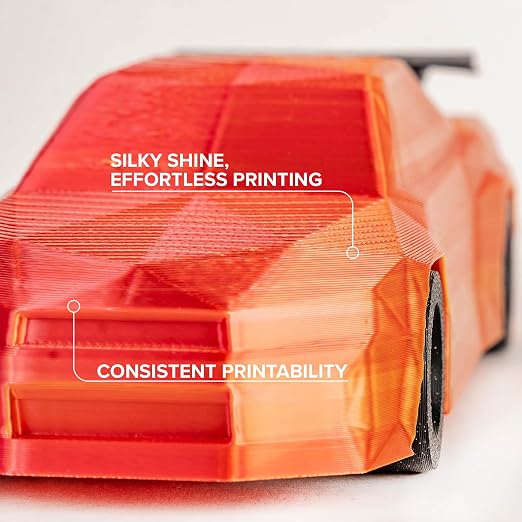 Polymaker Panchroma Dual Silk PLA Filament 1.75mm, 1kg, Sunset | Neatly Wound, High-Gloss Finish PLA(Gold-Red), Easy Print & Smooth Feeding, Compatible with Bambu Lab & Most 3D Printers