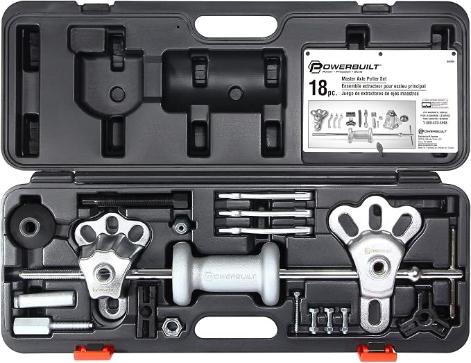 Powerbuilt Slide Hammer Puller Tool Kit, Jaw Pullers, Remove Car Seals and Bearings Set, Front and Rear Wheel Drive Vehicles - 940369, Silver