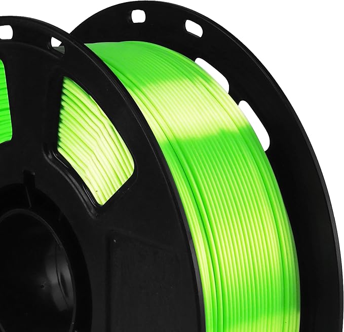 Shiny Silk Bright Lime Green PLA 3D Printing Material, 1kg 2.2lbs 1.75mm 3D Plastic Material, Widely Support for FDM 3D Printer, Easy to Print with Extra Sample by BBLIFE