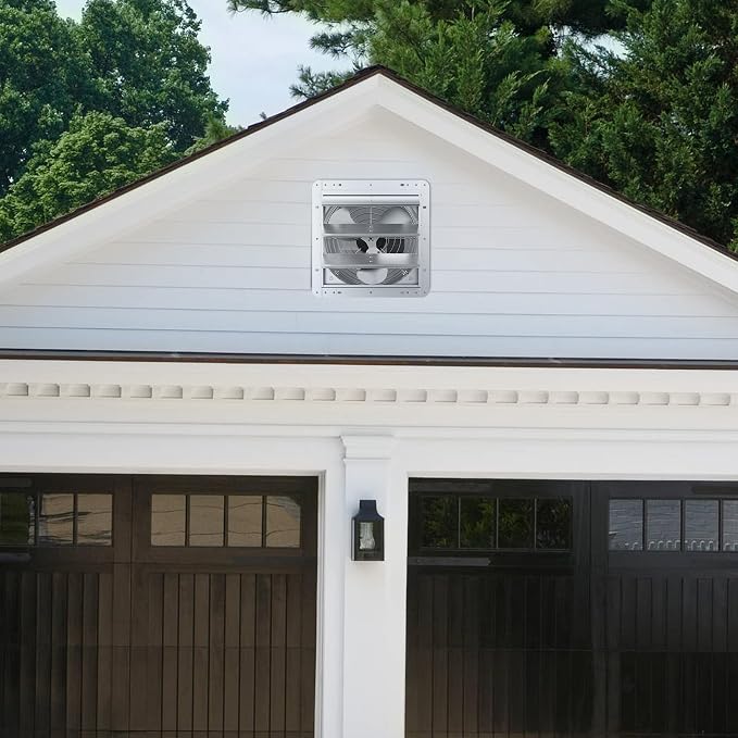 10 Inch Shutter Exhaust Fan, Aluminum Wall Mounted Exhaust Fan, 844 CFM High Speed Automatic Shutter Attic Fan, Vent Fan For Greenhouse,Shed,Shop,Garage