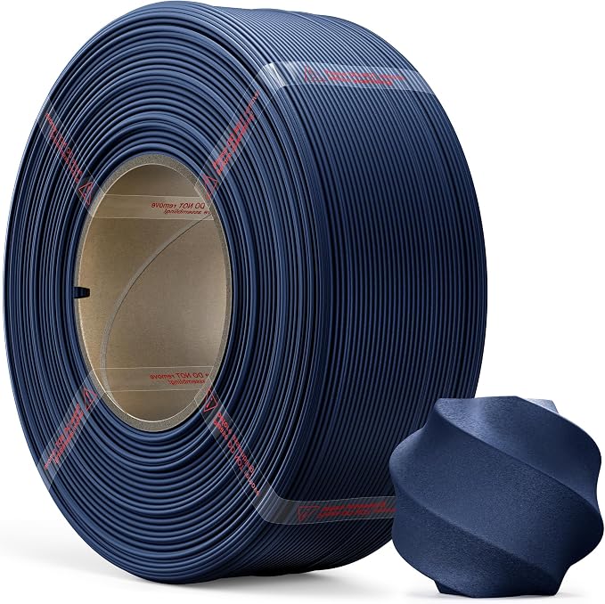 Dark Blue Matte PLA Refill Filament 1kg (2.2lbs) for Reusable Spools, 1.75mm Spool-Less 3D Printing Filament, Compatible with Bambu Lab 3D Printers