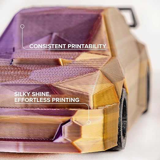 Polymaker Panchroma Dual Silk PLA Filament 1.75mm, 1kg, Sovereign | Neatly Wound, High-Gloss Finish PLA(Gold-Purple), Easy Print & Smooth Feeding, Compatible with Bambu Lab & Most 3D Printers