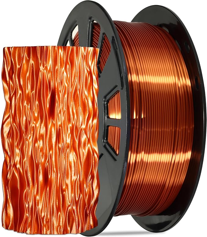 Silk Metallic Shiny Copper 3D Printer Filament, 1.75mm PLA 3D Printing Material 1kg 2.2lbs/Spool,for FDM 3D Printer