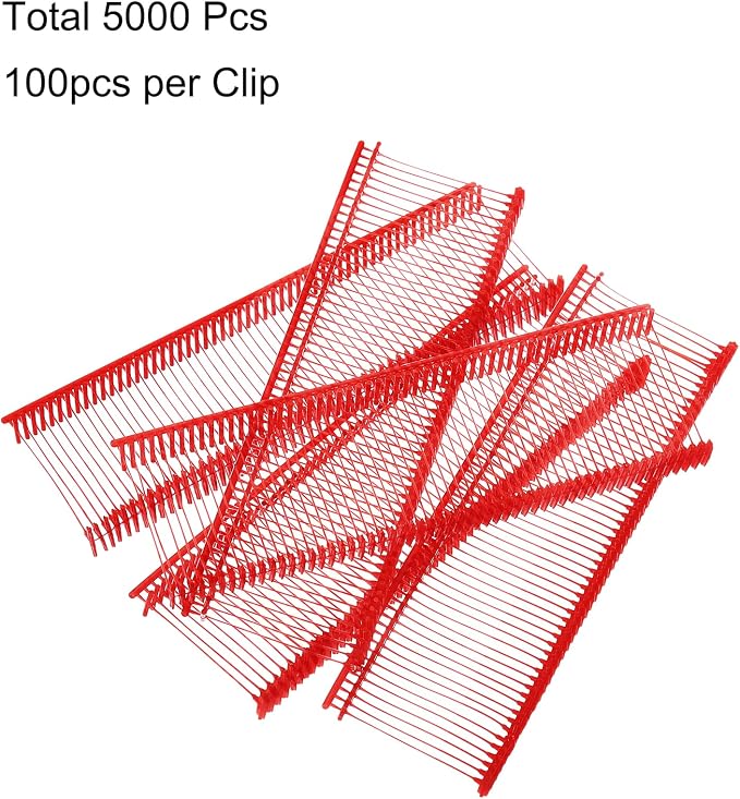 uxcell 5000pcs Standard Tagging Gun Fasteners 25mm Tagging Barbs Pins PP Plastic Tag for Price Tagging Gun, Clothing Tags Gun Attachments for Clothes Bag Fabric, Red