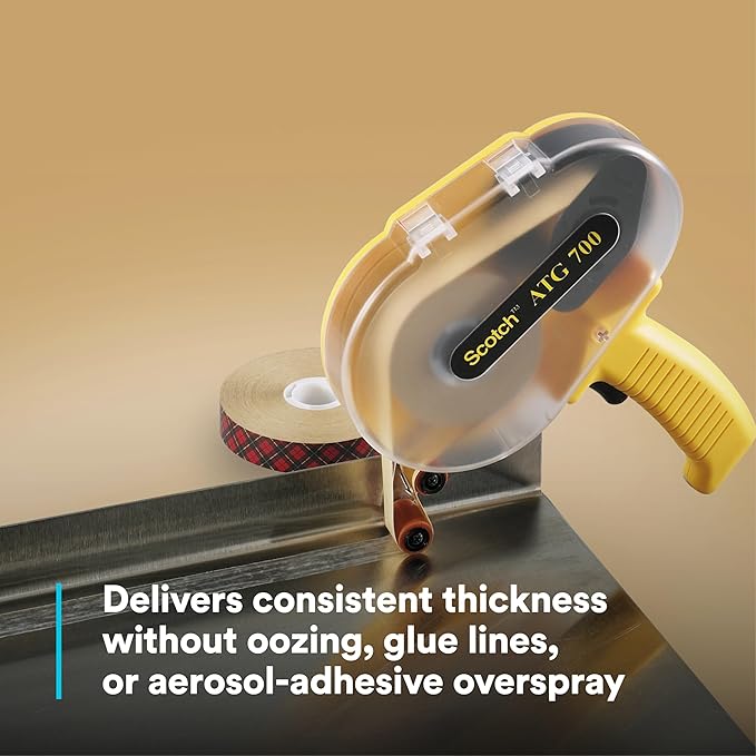 3M Scotch ATG 700 Adhesive Applicator, 1/2 in and 3/4 in wide rolls, Yellow