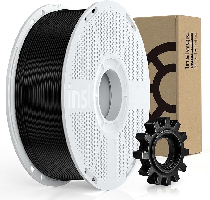 Inslogic PC-ABS Filament 1.75mm, Black Polycarbonate Filament 1.75mm Blend with ABS 1kg - Tough and Heat Resistant 1.75mm 3D Printer Polycarbonate Filament, Dimensional Accuracy +/- 0.02mm