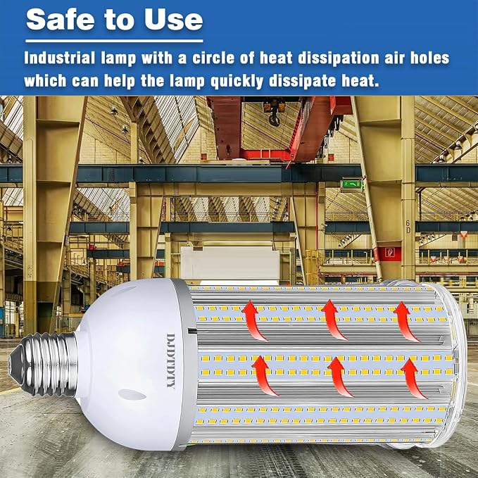 2 Pack 150W LED Corn Light Bulb, Super Bright 150Watt Corn Bulbs, E26 Base with E39 Adapter,5000K,18000LM LED Light Bulb for Garage Warehouse Workshop Barn (150W)