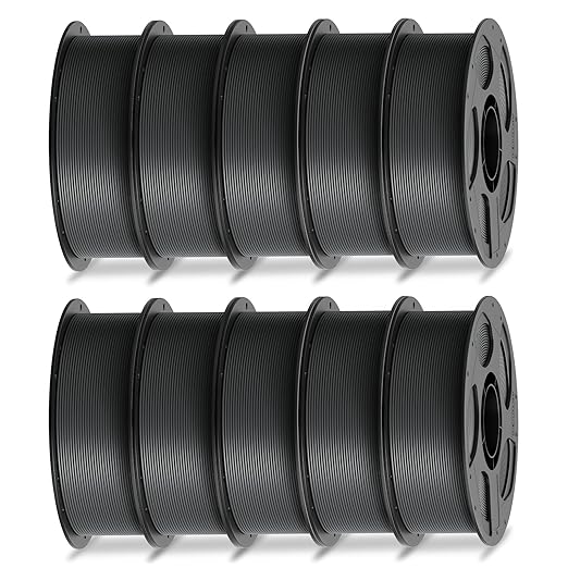 ANYCUBIC PLA Filament 1.75mm Bundle, 3D Printer Filament 1.75mm Dimensional Accuracy +/- 0.02mm, 1KG Reusable Spool (2.2 lbs), 10KG Texture Grey