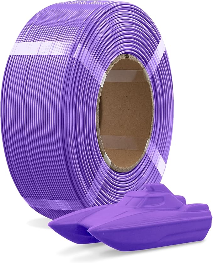 OVERTURE Refill PETG 1.75mm Spoolless 3D Printer Filament, 1kg (2.2lb) Refilament for Bambu Lab Reusable Spool, Accuracy +/- 0.02 mm, Fit Most FDM 3D Printers(Purple)