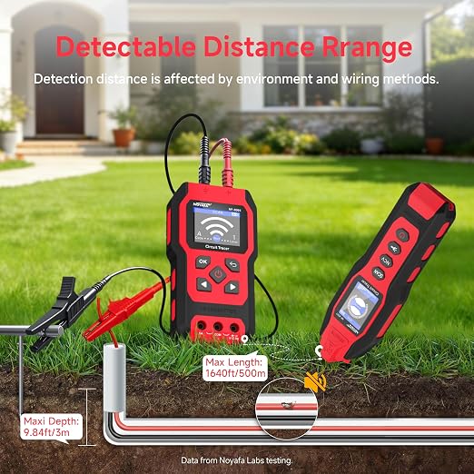 NOYAFA NF-8301 Circuit Tracer - Underground Circuit Breaker Finder & Digital Multimeter, 8 Level Sensitivity Adjustment, Rechargeable Wire Tracer for Fuses, Irrigation, Wall Wires