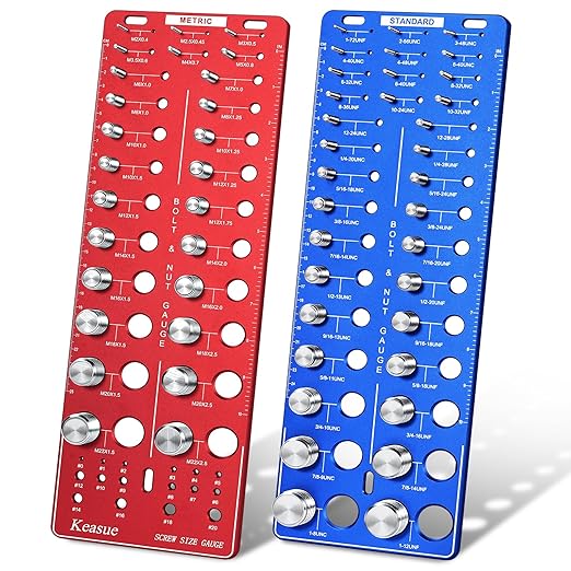 76Pcs Thread Checker, Upgrade Nut and Bolt Thread Checker 34 Standard and 26 Metric and 16 Screw Size Check Gauge, Suitable for Screw Nut Bolt Size Finder Classification