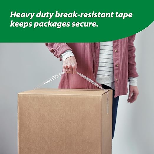 Duck HD Clear Packing Tape - 1 Roll of Heavy Duty Shipping and Moving Packing Tape - Clear Strong Packaging Tape for Boxes, Packing and Moving Supplies - 1.88 In. x 54.6 Yards (297438)