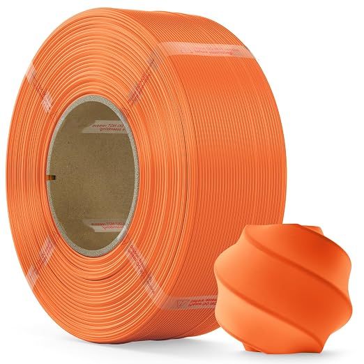 PLA Filament 1.75mm PLA 3D Printer Filament(Refill),1kg Refill for Reusable Spools(2.2lbs),Premium Quality 3D Printing Filament for Bambu lab 3D Printers,Orange