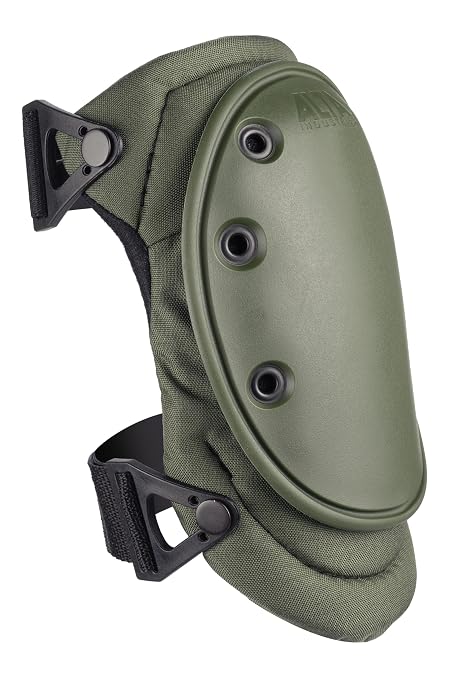 ALTA 50413.09 AltaFLEX Knee Protector Pad, Olive Green Cordura Nylon Fabric, AltaLOK Fastening, Flexible Cap, Long, Olive Green