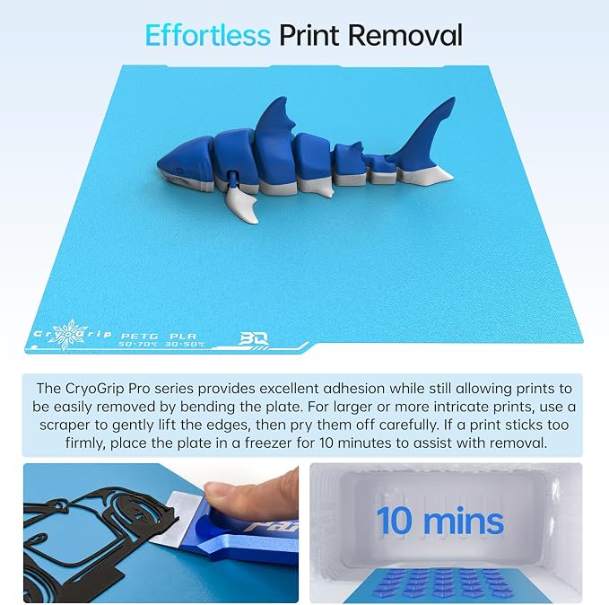 BIQU CryoGrip Pro Frostbite for Kobra 3 Combo 3D Printer 250x250mm Cold Build Plate Room Temperature Print Double Sided Upgrade Plate Removable Surface Platform