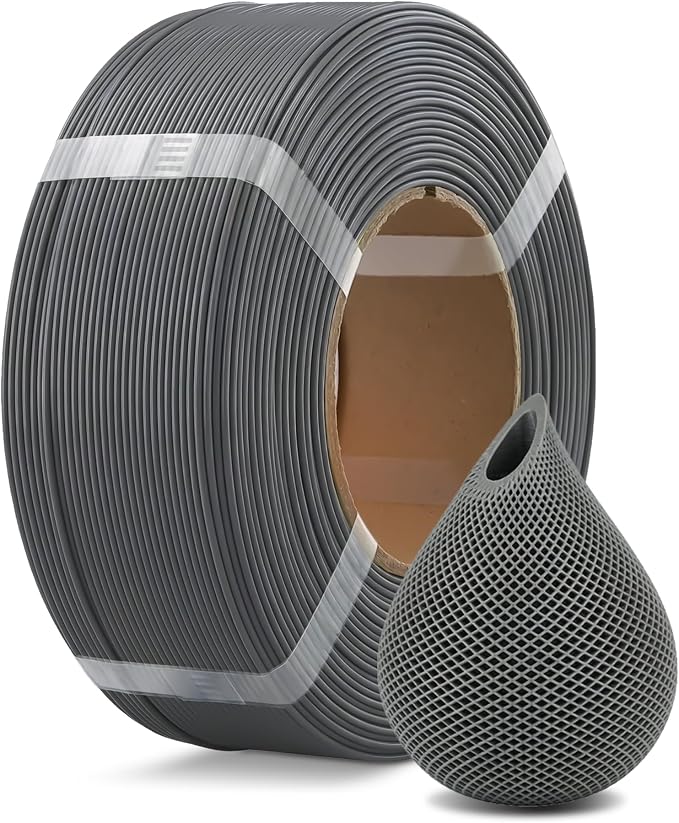 OVERTURE High Speed PLA Filament Refill 1.75mm, Rapid PLA Spoolless 3D Printing Filament, 1kg (2.2lb) Refilament for Bambu Lab, Accuracy +/- 0.02mm, Fit Most FDM Printers (Space Grey)