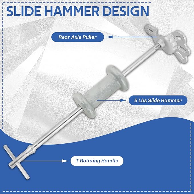 DASBET 17PCS Slide Hammer Puller Set | 2/3 Jaw Sliding Hammer Bearing Puller Kit Dent Hub Gear Puller Remover Set, 9-Way Internal External Puller Hub Puller