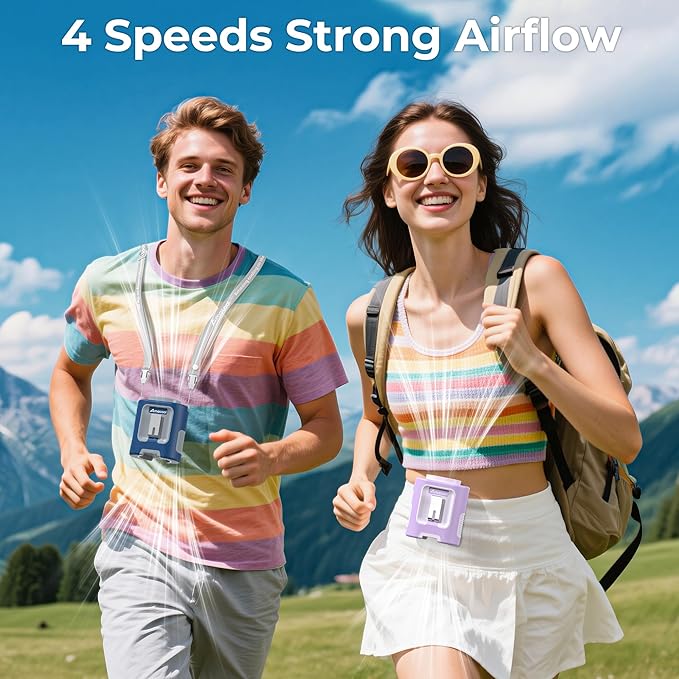 AMACOOL Mini Portable Waist Fan Clip on, Birthday Gifts for Mother Mom Her Girl, 13000RPM Rapid-Cooling Personal Neck Fans, Wearable Shirt Belt Fan for Women Men Outdoor Work Jobsite Travel Camping