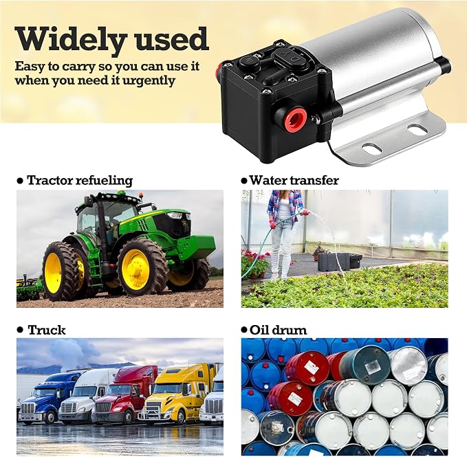 Self-priming Electric Fuel Transfer Pump | 12 Volt 2.67 GPM High Efficiency for Liquids Diesel Kerosene Gasoline Water, with Filter Cartridge