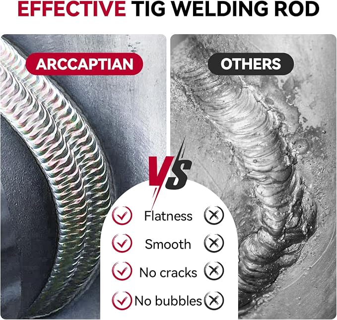 ARCCAPTAIN Stainless Steel TIG Welding Rod ER308L TIG Filler Rod, 1/16" x 16" 5LB