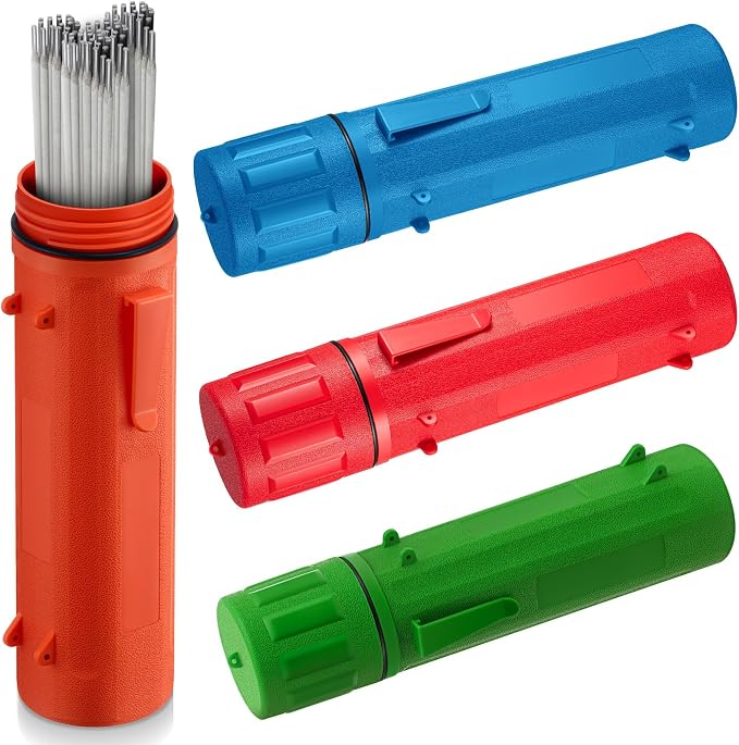 Zonon 4 Pcs Welding Rod Storage Tube 14 Inch Electrode Welding Rod Holder Container Airproof and Waterproof for Canister(Red,Blue,Green Orange)
