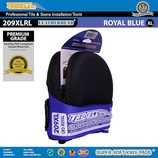 TROXELL USA SuperSoft Leatherhead Kneepads - (Large Size/Royal Blue)