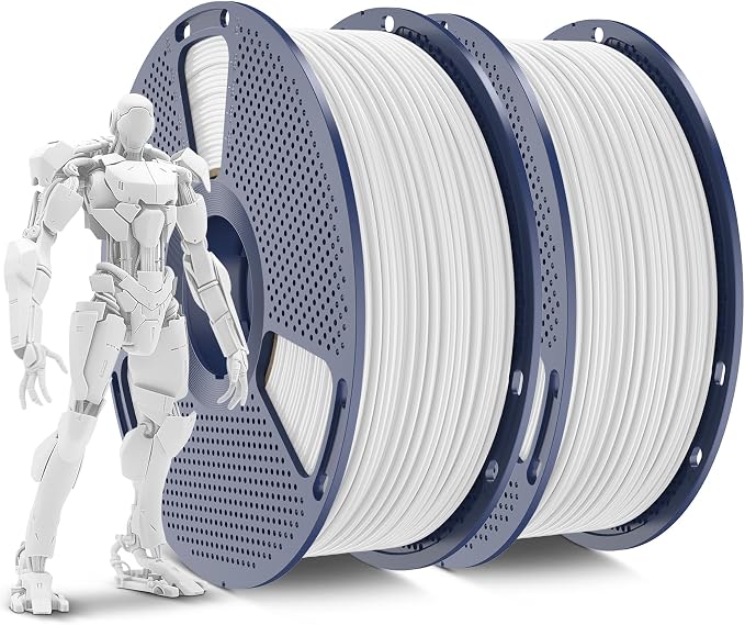 SUNLU ABS Filament 1.75mm,White+White,2kg | 3D Printer Filament,Highly Resistant Durable,Heat Resistance,Excellent Toughness,For 99% FDM 3D Printers.