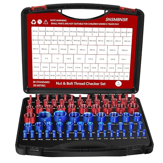 76Pcs Thread Checker, Nut and Bolt Thread Checker 38 Standard and 38 Metric Set, Thread Gauge Suitable for Nut or Bolt Size Finder in Narrow and Tricky Areas