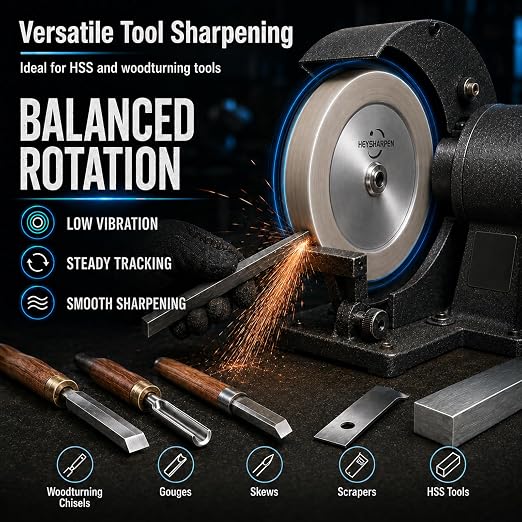6" CBN Grinding Wheel 80 Grit for Bench Grinder, 1/2" Arbor, 1" Wide, Sharpening Wheel for HSS Tools, Lathe Chisels and Woodturning Tools