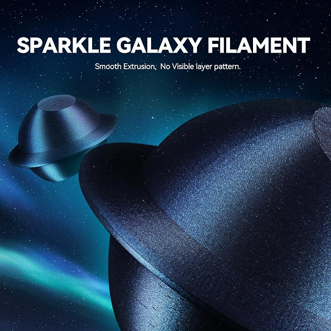 SUNLU Galaxy PLA 3D Printer Filament, Sparkling and Dazzling PLA Filament 1.75mm, 4 Pack, 0.25kg per Spool, 1kg in Total (Galaxy+Galaxy Green+Stardust Purple+Star Brown)
