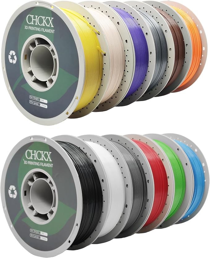 PETG 3D Printer Filament Bundle, 12Rolls,Dimensional Accuracy +/- 0.03 mm, 1kg Spool(2.2lbs), 1.75 mm Fit for Most 3D Printers,12-Multicolor Assortment