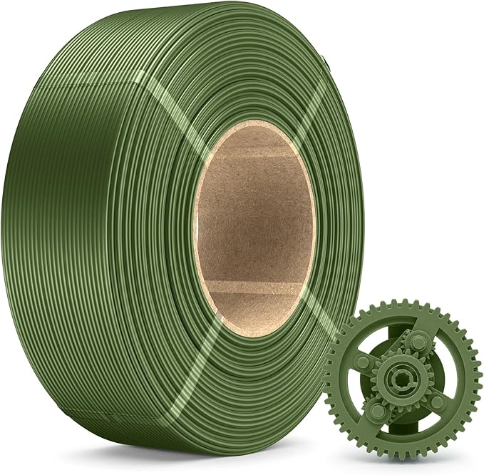 SUNLU PLA+ Refill Filament Refill 1.75mm 1KG, 3D Printer Filament PLA Plus, No-Spool PLA Plus Filament for Reusable Spools Compatible with Bambu Labs Filament, 1KG Roll, Olive Green