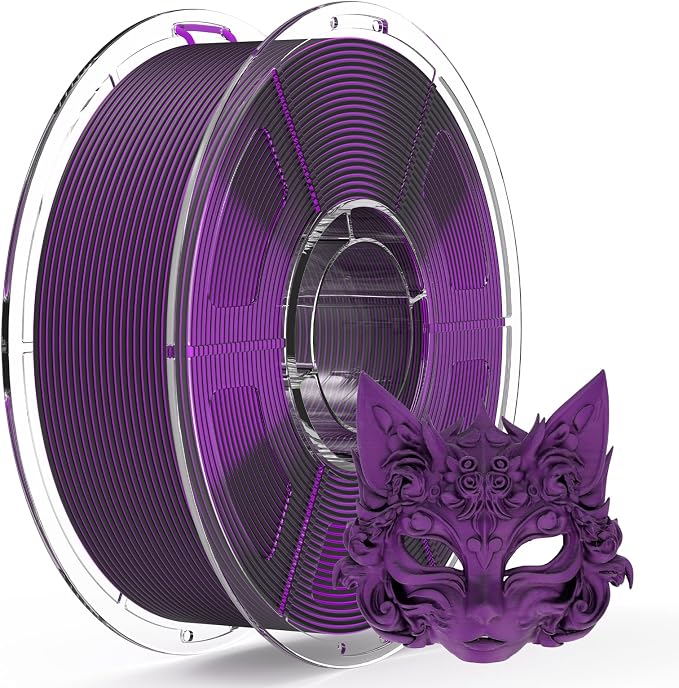 iSANMATE Matte Dual Color PLA Filament 30-300mm/s 2-in-1 Color Rainbow Filament Fast Color Change Filament by Angle 3D Printing 1.75MM 1KG Fit for Bambu Lab 3D Printers,AMS,AMSLite(Black Purple)