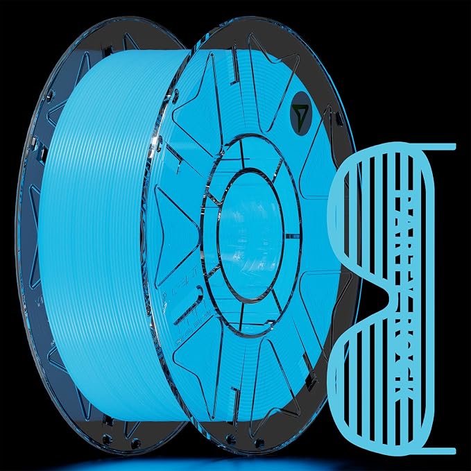 Creality Hyper Luminous PLA RFID Filament 1.75mm 1KG, Glow in the Dark Filament for 3D Printers, Bright Long-Lasting Glow, High-Speed Printing 30–600mm/s, Ideal for Creative Projects (Blue)