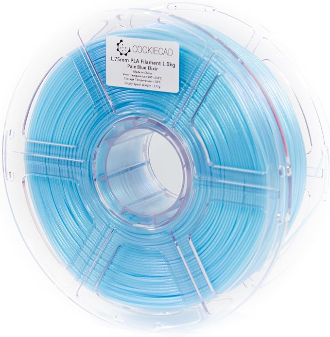 Cookiecad PLA Filament 1.75mm 1kg Iridescent Glitter 3D Printer Filament - Pale Blue Elixir PLA