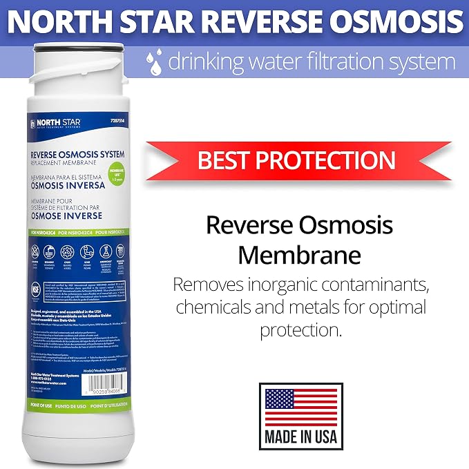 Soft Water Supply - 7287514 Reverse Osmosis Membrane Filter with RO Filter Change Reminder Tag - Fits NSRO42C4 - 1 Count