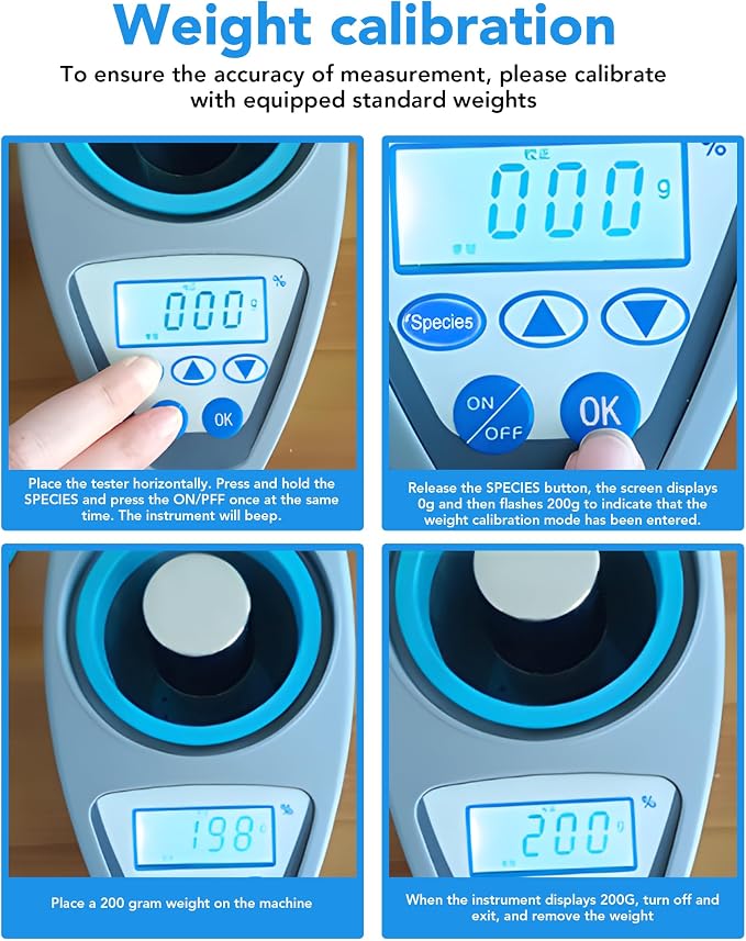Digital Grain Moisture Meter, Accurate Moisture Testing for Wheat, Corn, Rice for 24 Kinds of Grains, Quick Reading with LCD Display, Multi-point calibration & error correction for Agricultural Use