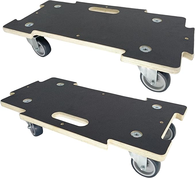 Furniture Dolly 4 Wheels Heavy Duty Spliceable Wood Platform Dolly 2 Pack, 1100 lbs Load Capacity Wood Pallet Jack, Furniture Moving Wooden Appliance Mover with 4 Soft Rubber Silent Wheels