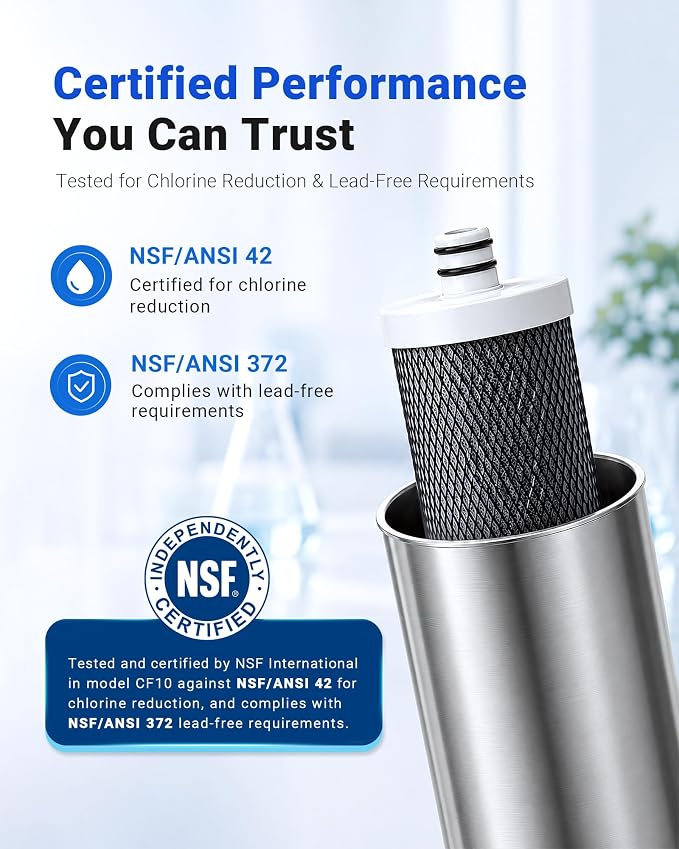 LCF Replacement Water Filter Pack, 1-Year Replacement Set, 4 Filters (2 x PP, 1 x ALK, 1 x UF), Compatible with Waterdrop TST-UF & TST-B 3-Stage Under Sink Systems, Replaces WD-P1, WD-C3 & WD-U2