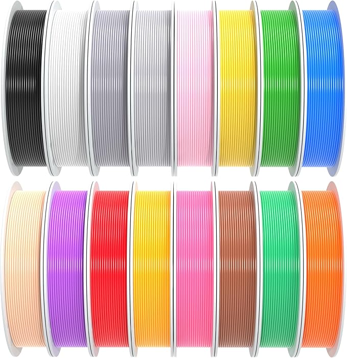 PINBALL PETG 3D Printer Filament 1.75mm High Precision Durable Strong Filament Mith Better Flow Dimensional Accuracy +/- 0.02mm Suitable for Most FDM 3D Printers 4 Kilograms Sixteen Colors