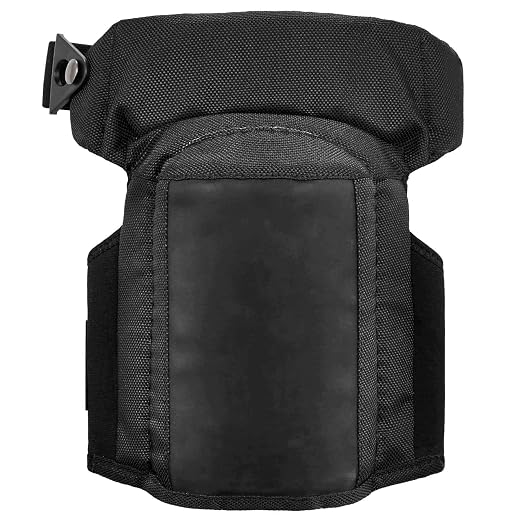 Gel Foam Knee Pads with Comfort Hinge Straps, Soft Fabric Cap, Buckle Closure, Ergodyne ProFlex 450 ,Black