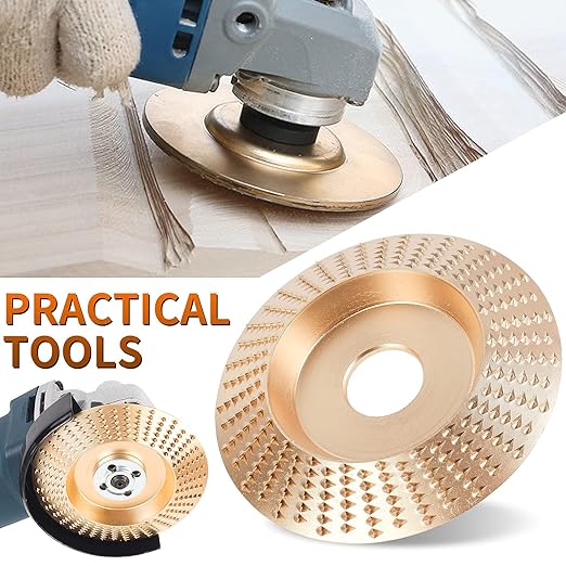 Pomsare 3PCS Angle Grinder Polishing Pad, Wood Carving Disc Set for 4 1/2 Inch Angle Grinder, Heavy Duty Wood Sanding Disk Grinding Wheel, Stump Grinder Attachments for Wood Cutting Shaping