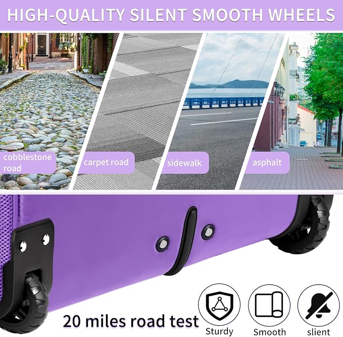 Ytonet Rolling Briefcase for Women, Extra Large Rolling Laptop Bag Fits 18 Inch Laptop, Computer Bag with wheels for Work Travel College Business Overnight Wife Mom Teacher, Purple