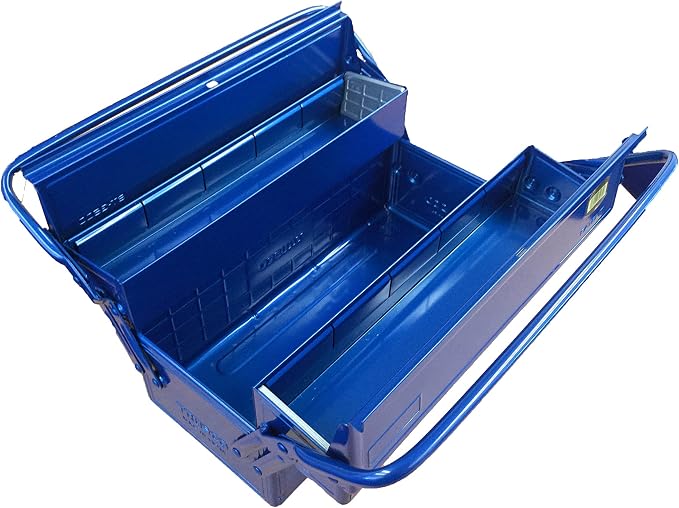 TRUSCO ST-3500-B 2-Tier Tool Box, 13.8 x 6.3 x 10.2 inches (350 x 160 x 260 mm), Blue
