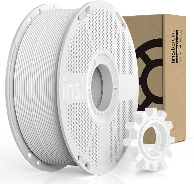 Inslogic PC-ABS Filament 1.75mm, Polycarbonate Filament 1.75mm Blend with ABS 1kg - Tough and Heat Resistant 3D Printer Polycarbonate Filament, Dimensional Accuracy +/- 0.02mm, White