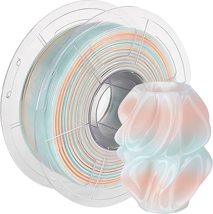 iSANMATE Gradient PETG Filament 1.75mm Translucent Dual Color High Speed Color Change 3D Printer Filament 50-400mm/s Specifically Designed for Lamps for Bambu Lab 3D Printers(Blue Orange)