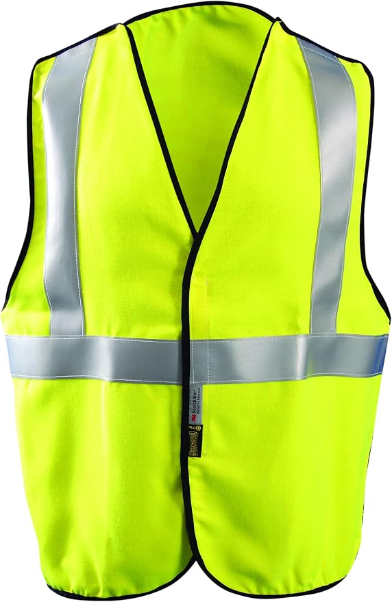 Occunomix LUX-SSBRPFR-Y2X Premium Flame Resistant 5 Point Break-Away Solid Vest, HRC 1, XX-Large, Yellow