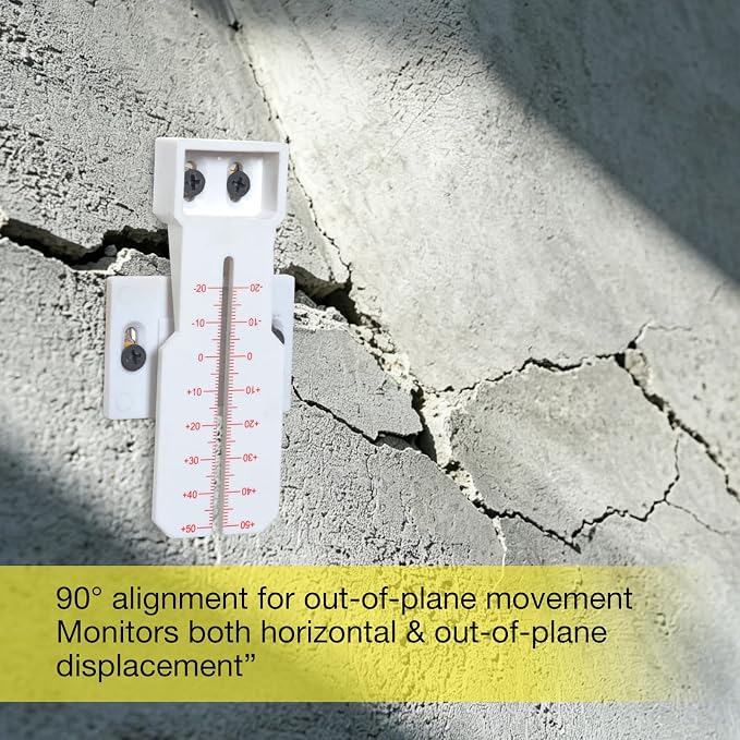 Crack Monitor, Crack Monitoring Gauge, Crack Gauge – Measuring Tool for Concrete Wall Deformation, Brick Crack, Foundation Monitoring – Durable ABS, Waterproof & Sun-Protected(1PCS)
